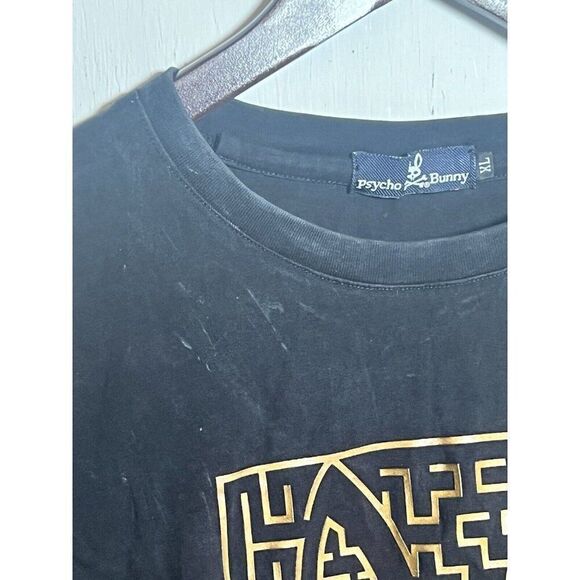 Psycho Bunny Pisani Tee Black Gold Size XLarge Mens. N - Picture 3 of 5